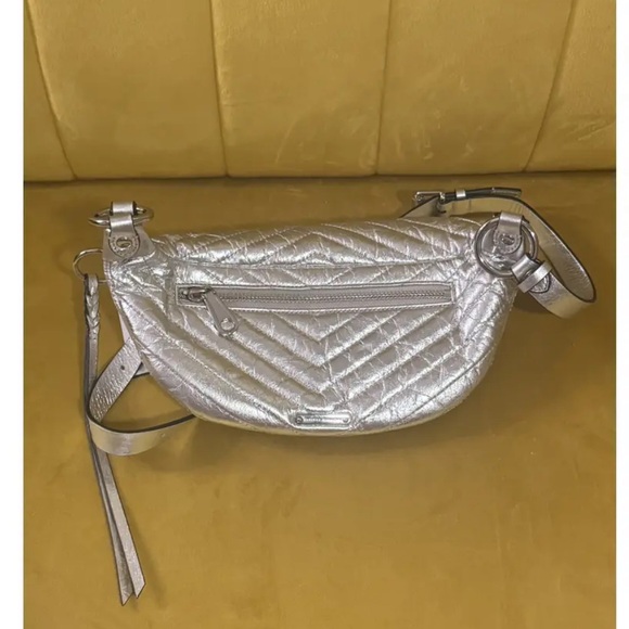 Rebecca Minkoff Edie Silver Metallic Belt Bag - Picture 7 of 9